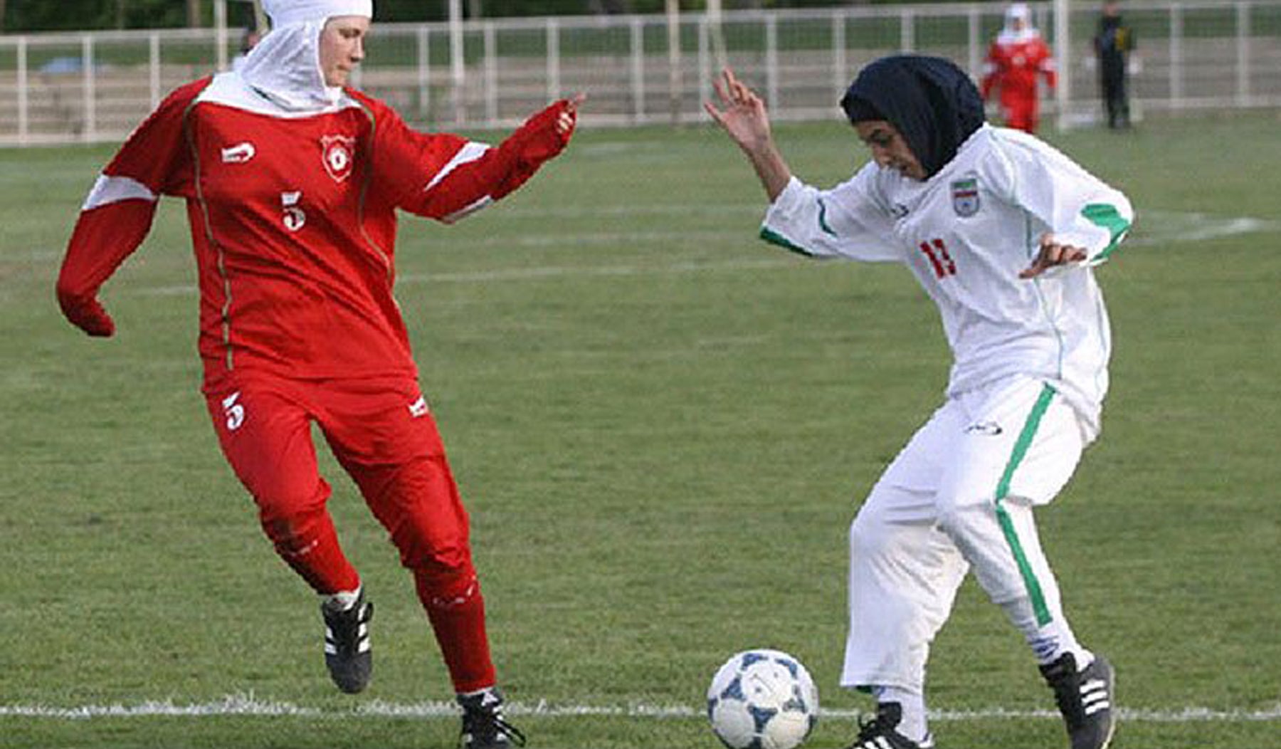 Hijab falls off woman soccer player but opposition comes to her aid