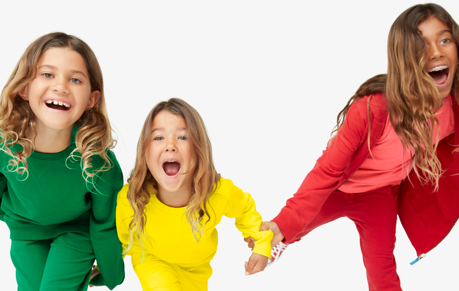 Unisex styles for kids, sizes 2-14 in logo-free solid colored cotton. Shop dresses, tees, shorts, pants, PJs, athletic, outerwear, and more.
